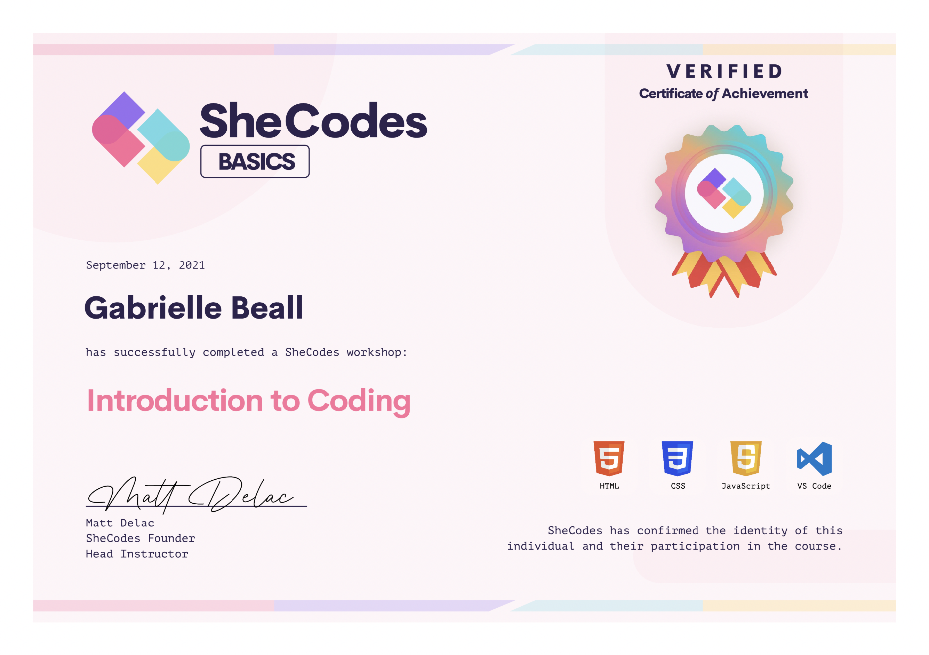 Certificate-Introduction to Coding