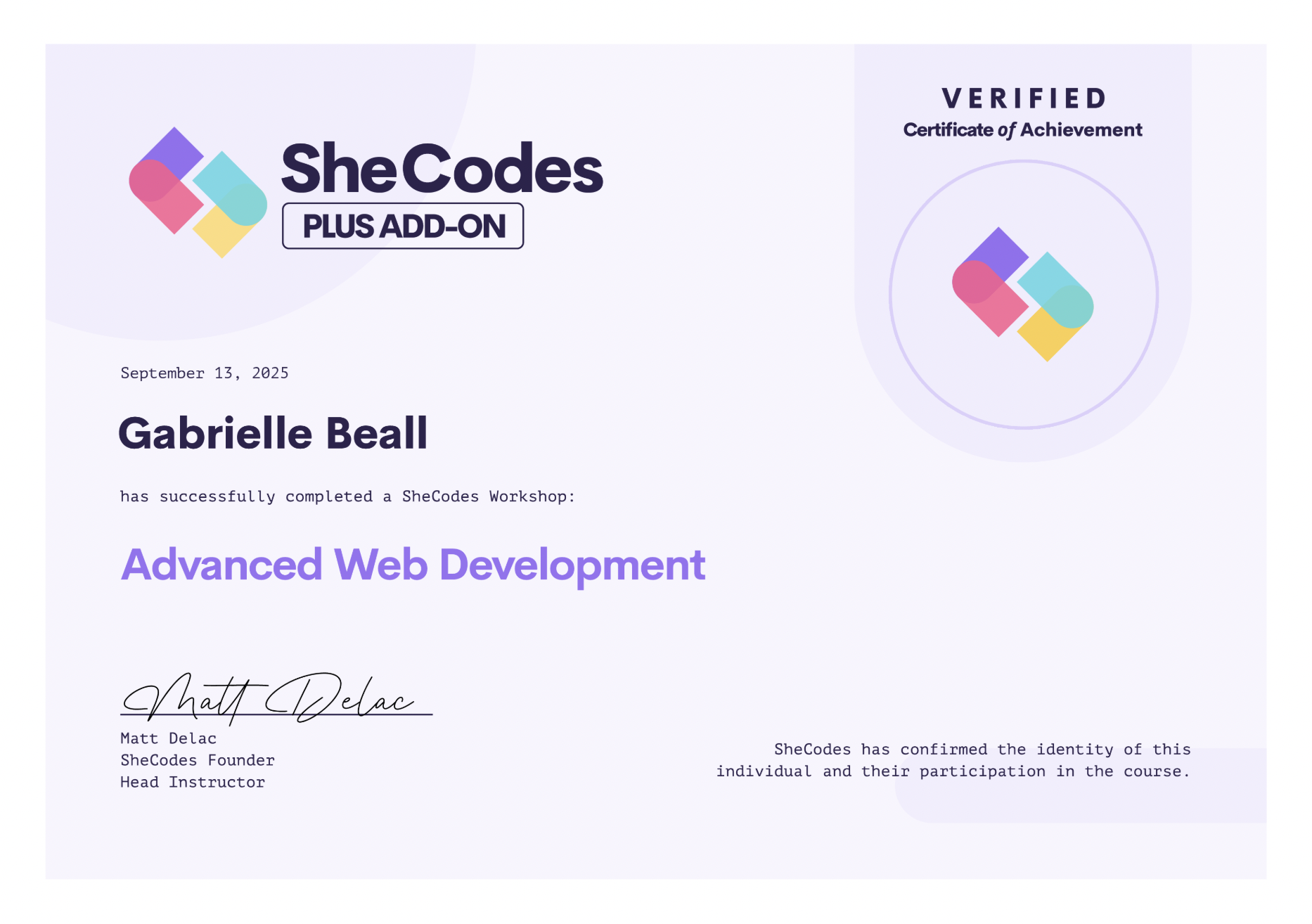 Certificate-Advanced Web Development