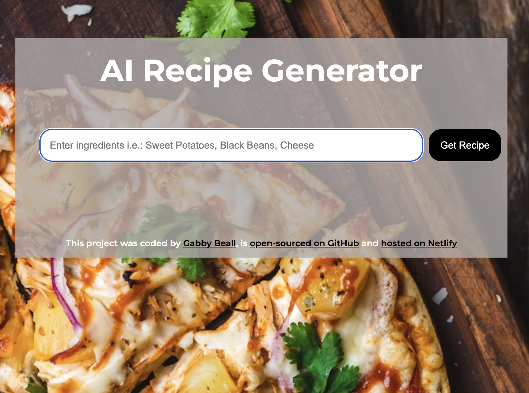 Recipe Generator preview