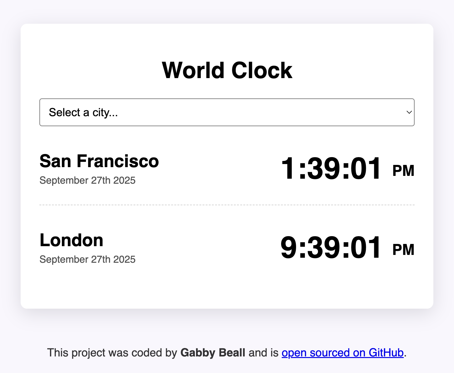 World Clock preview